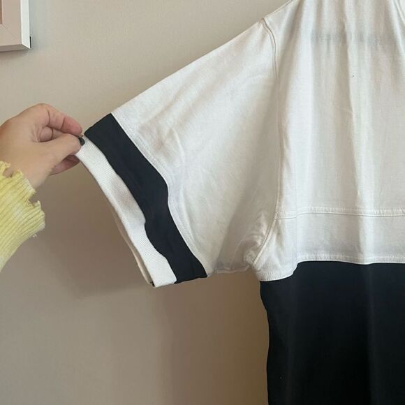 Vintage Reebok 100% Cotton White & Black Rugby Shirt - Medium - Picture 7 of 8